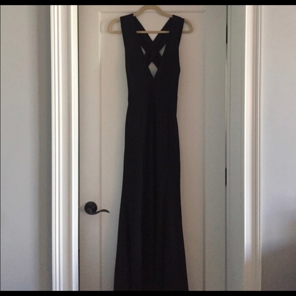 Lulus heaven and earth black maxi dress